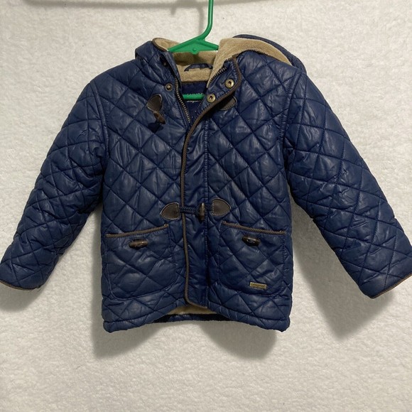 Mayoral Jackets & Coats Mayoral Blue Toggle Coat 24m Faux Fur